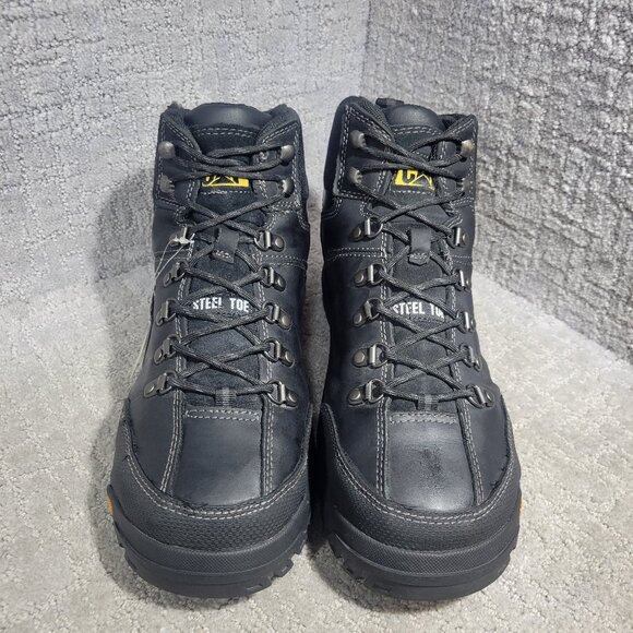 Caterpillar Threshold Mens Size 13M Black Leather Waterproof Steel Toe Work Boot - Picture 3 of 11